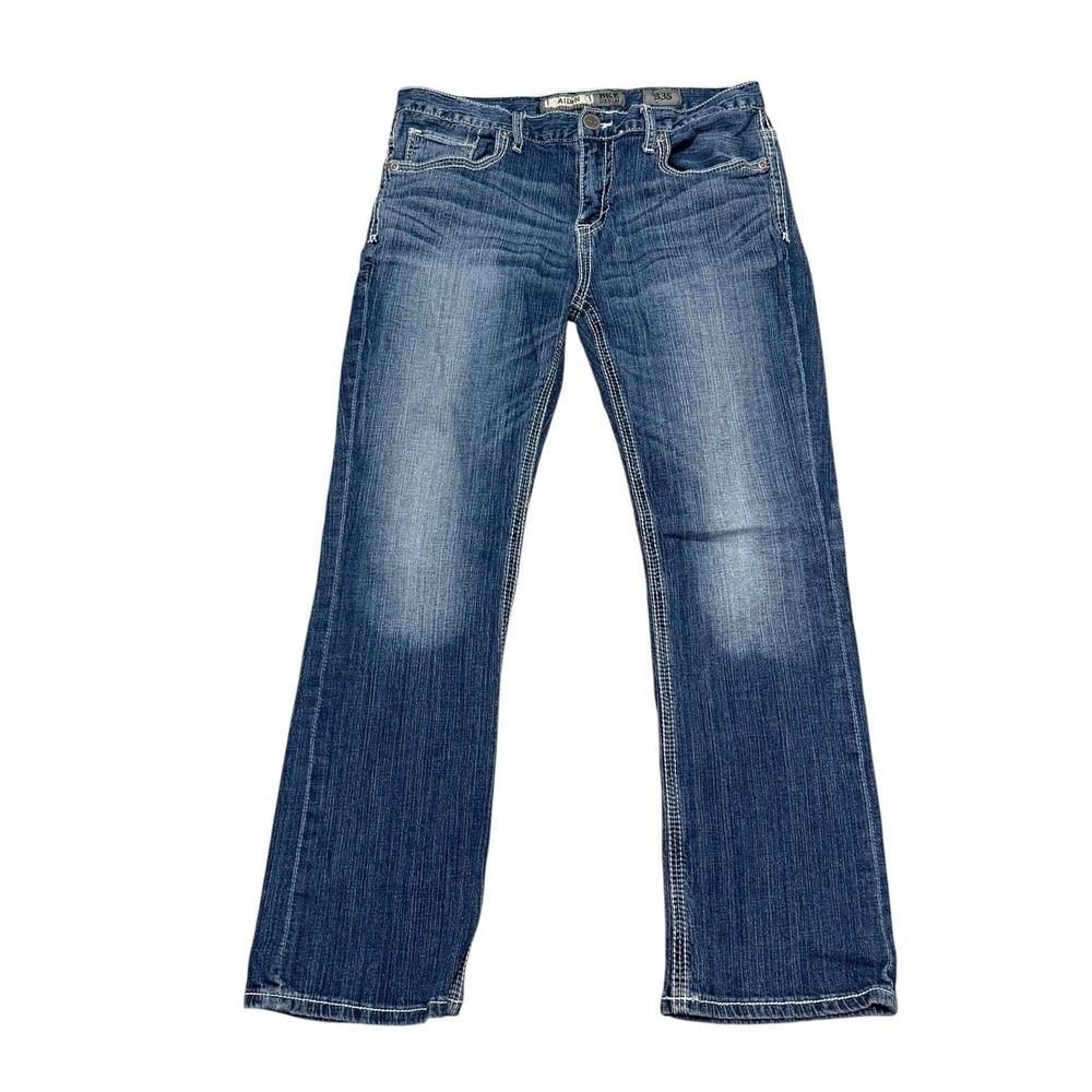 BKE Aiden Mens Straight Leg Jeans 33S Medium Wash Blue Denim ABM21026